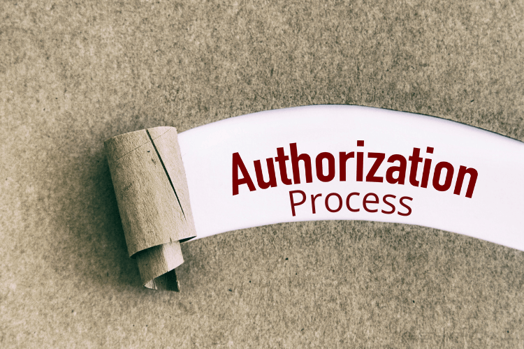 Authorization Process written on peeled paper