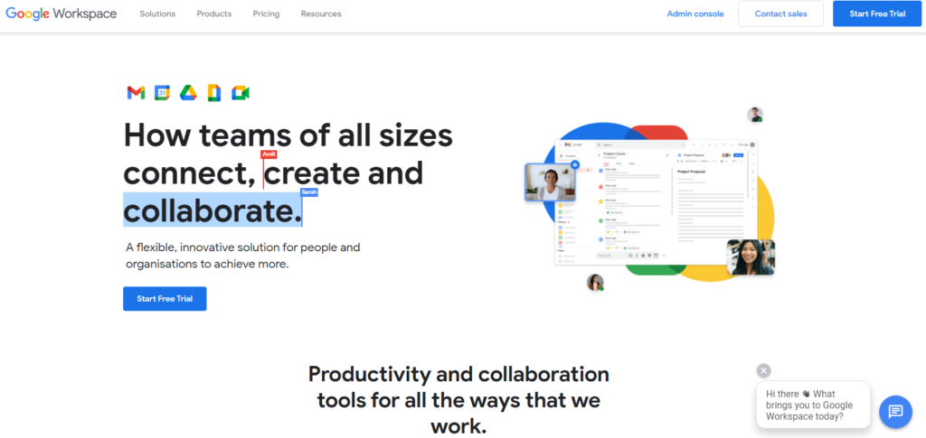 google workspace landing page