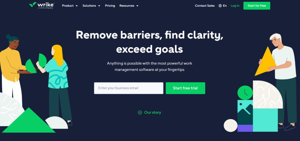 wrike landing page