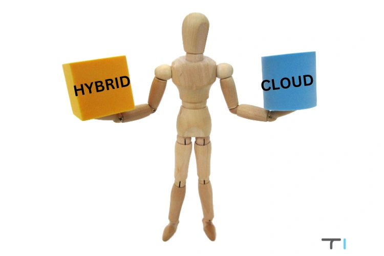 figurine holding hybrid and cloud boxes