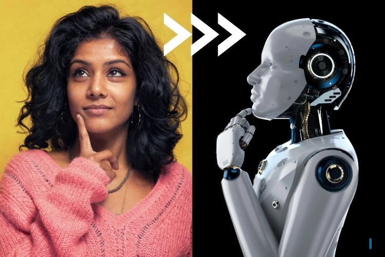 human thinking, chats, data points, helping AI gets trained.
