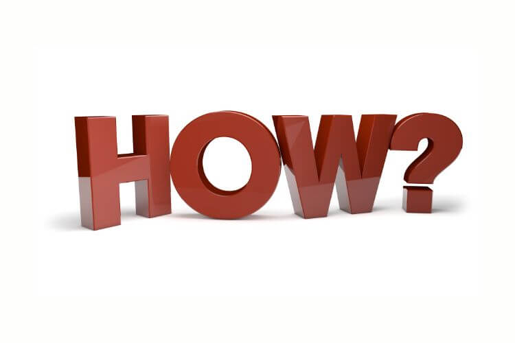 A graphics represent the 3D red letters spelling "HOW