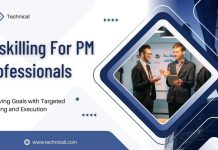 Continuous Learning in Project Management: Why Upskilling and Reskilling Matter Two business man discussing in front of chart.