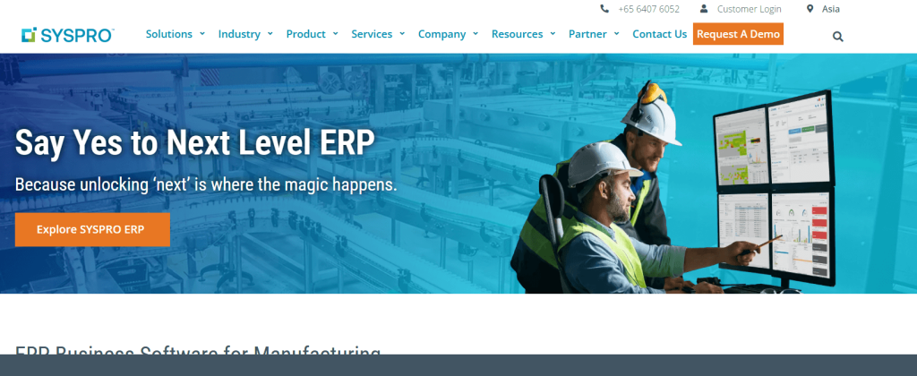SYSPRO ERP system for manufacturing and retail businesses with real-time operational dashboard