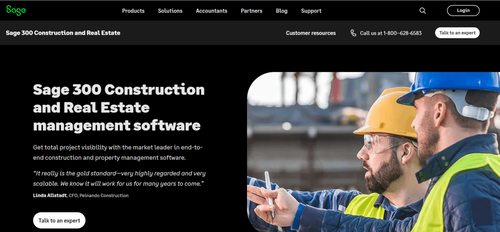 Sage 300 ERP for construction and real estate with project visibility and scalable management features